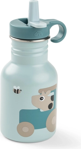 Done by Deer nerjaveča steklenička za otroke Tiny farm modra 350 ml