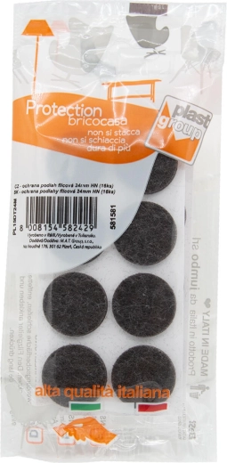 Filcne samolepilne podložke za pohištvo 24 mm, rjave (16 kos)