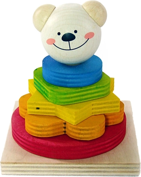 Zlaganje barvnih oblik – medvedek Timi
