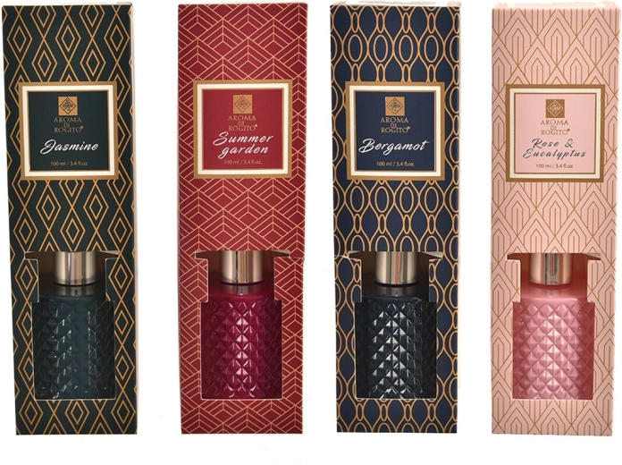Aroma difuzor 100 ml – s palčkami (4 različice)