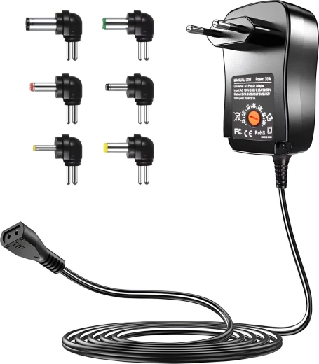 Renew Force Universal AC Power Adapter with Adjustable 3–12 V Output and USB