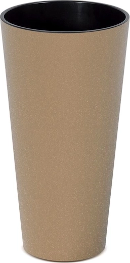 Cvetlični lonec Tubus Slim Eco Wood z vložkom 25 cm – naturo