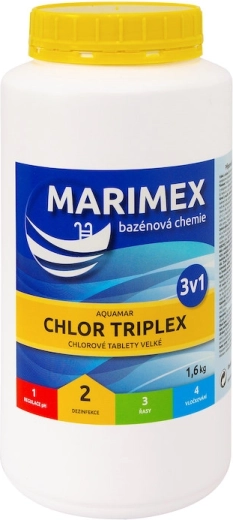 Marimex chlor triplex 1,6 kg – večnamenske tablete za bazen
