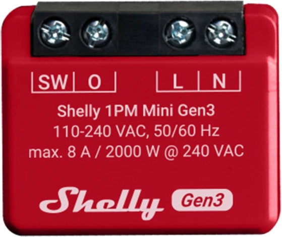 Inteligentno stikalo Shelly 1PM Mini Gen3 z Wi‑Fi in Bluetooth