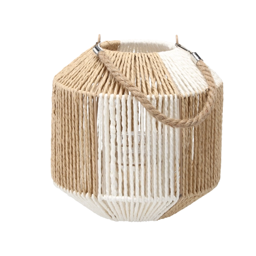 Dekorativna laterna s steklenim vložkom 25 cm – karo vzorec