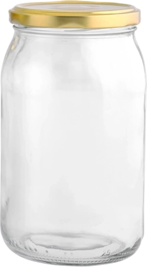 Komplet 6 kozarcev za vlaganje Twist 900 ml z zlatimi pokrovčki fi 82