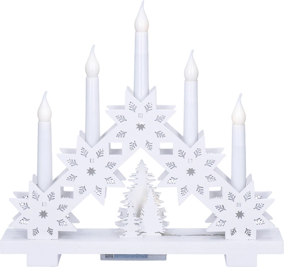 Solight LED Christmas wooden candle bridge with stars 30 cm