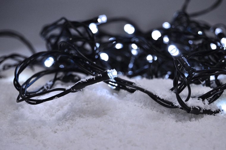 Solight LED Christmas string light 3 m, 20 LEDs, white light, green cable