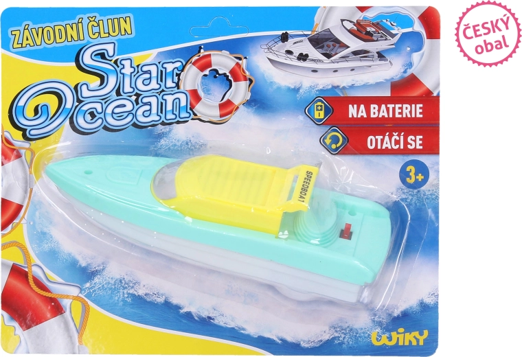 Plastični dirkalni čolniček na baterije za v vodo, 18 cm