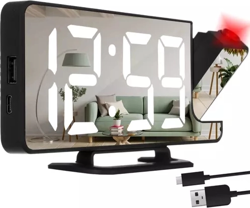 Digitalna budilka s projekcijo in zrcalnim zaslonom IZOXIS
