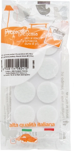 Filcne samolepilne podloge za pohištvo 24 mm, bele (16 kosov)