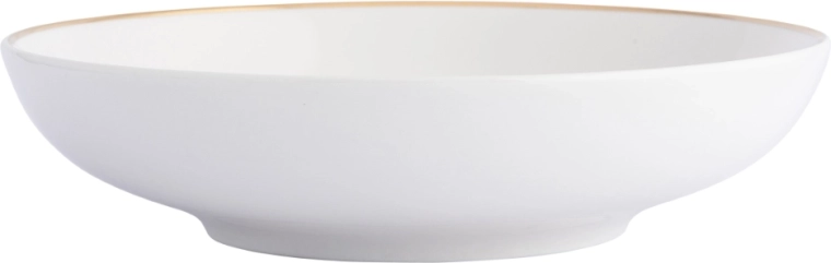 Globoki porcelanasti krožnik Bella Złota Linia 20 cm, kremne barve z zlato obrobo