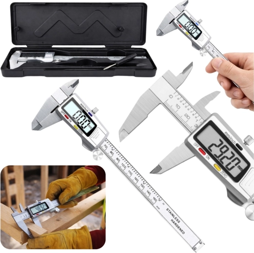 Digitalno elektronsko pomično merilo iz nerjavnega jekla 150 mm z LCD