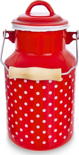 Orion Tečka Red Polka Dot Enamel Milk Jug 2 l