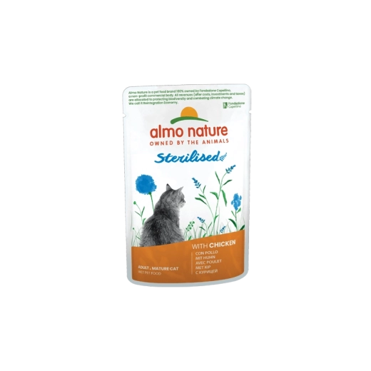 Almo Nature Holistic Sterilized Cat vrečka za sterilizirane mačke – piščanec, 70 g