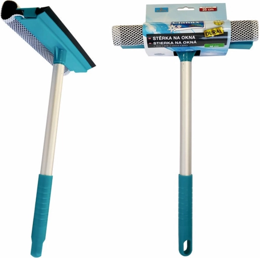 Strgalo za okna z molitanom in gumo 25 cm s palico 38 cm