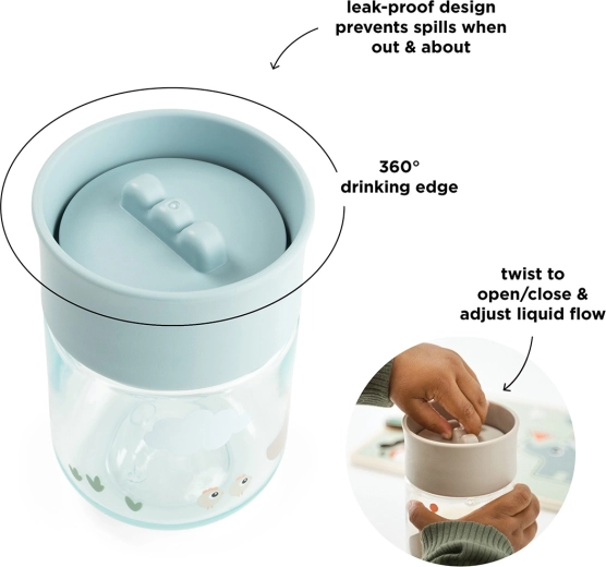 Done by Deer 360° training cup Tiny farm blue