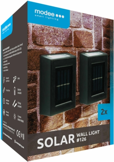 Modee Lighting solarna stenska LED svetilka za zunanjo uporabo 2 kosa