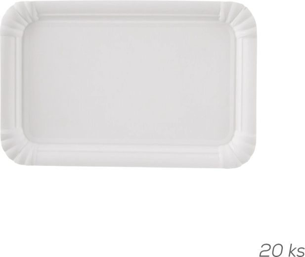 Papirnat pladenj za enkratno uporabo 22,5 × 15,5 cm, 20 kos