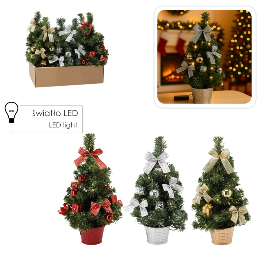 Božični LED smrečica 40 cm – namizna dekoracija CHOMIK