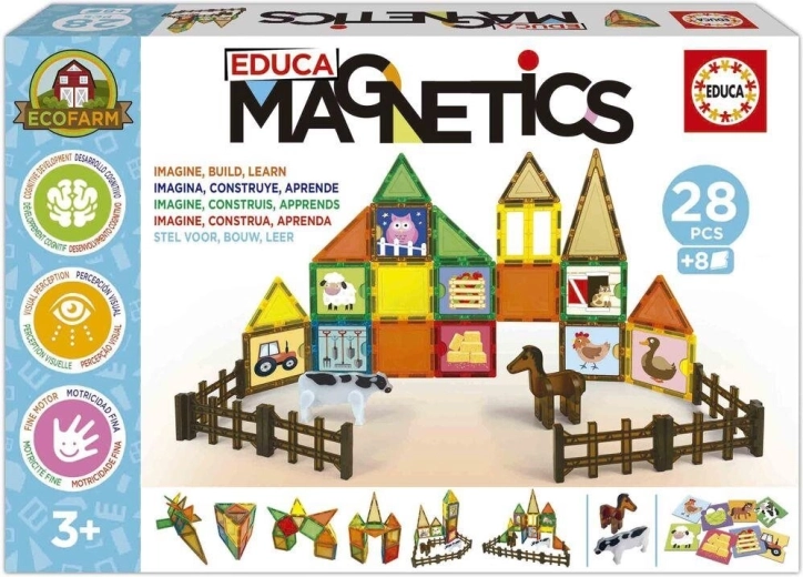 Educa magnetni konstrukcijski komplet Magnetics eko kmetija 28 delov
