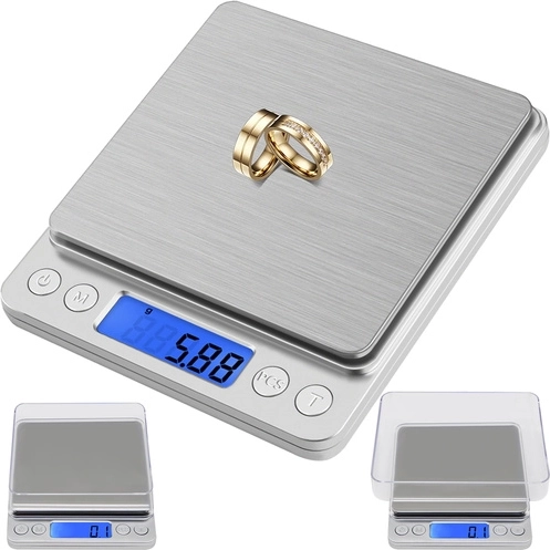 Digitalna kuhinjska in draguljarska tehtnica RUHHY 500 g z natančnostjo 0,01 g