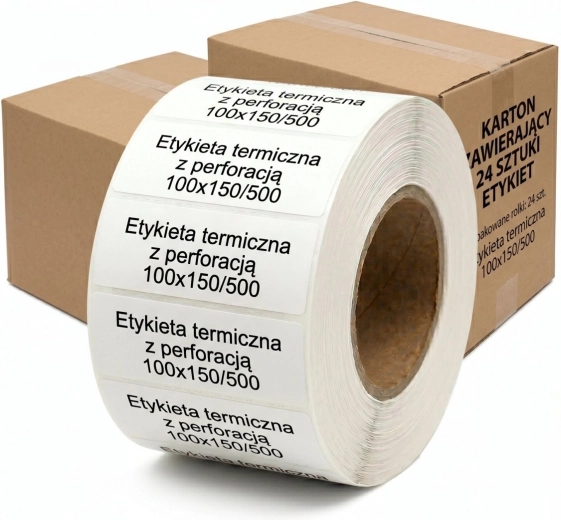 Termo etikete 100 × 150 mm, rola 500 kos, karton 24 rol