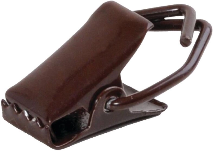 Kovinske sponke za zavese, rjave, 25 kosov