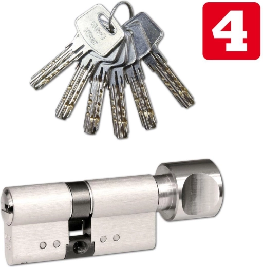 Security cylinder lock with knob 30/35 RICHTER, nickel, 6 keys
