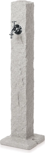 Vrtni vodni steber s pipo Natura – hladno siv granit