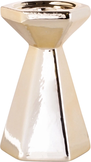 Zlat stožčast svečnik 13 cm