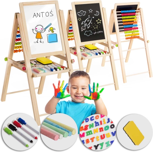 Zložljiva magnetna in kredna tabla za otroke Ricokids s računalom