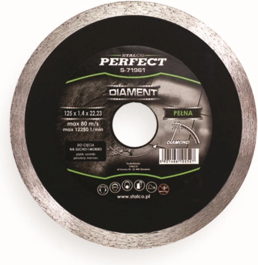 Diamantni rezalni kolut 125 mm, poln rob STALCO