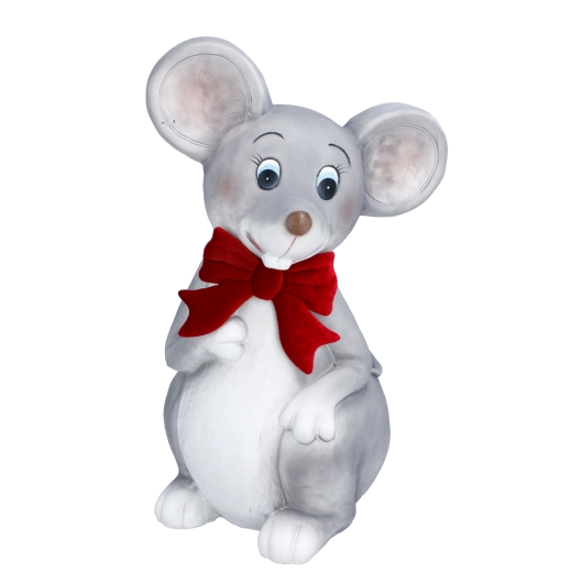 Christmas mouse figurine with a bow