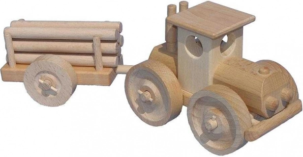 Leseni traktor s prikolico za hlode CEEDA CAVITY – naravni