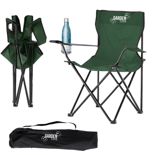 Zložljiv turistični in ribiški stol zelen 50 × 50 × 80 cm