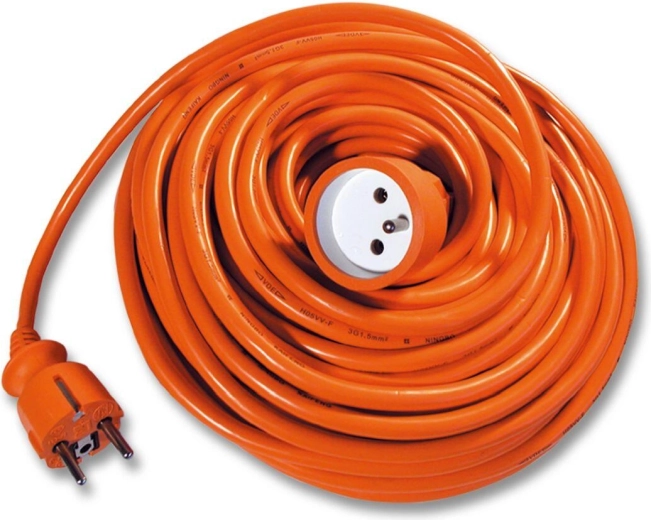 Podaljševalni kabel 25 m, 1 vtičnica, 3×1,5 mm², oranžen
