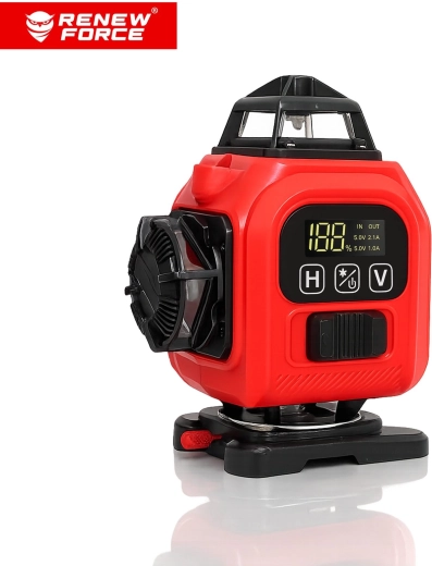 Laserski križni nivelirni instrument RENEW FORCE 4D 360° s 16 linijami, zeleni žarek - 1 kos