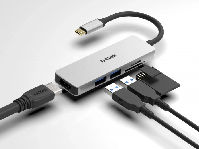 D-Link USB-C zvezdišče HDMI in bralnikom kartic SD/microSD