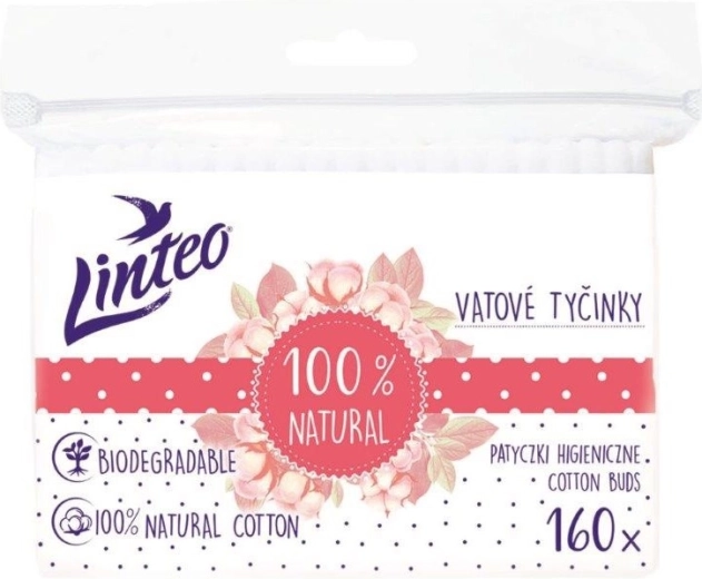 Linteo papirnate vatirane palčke 100% natural 160 kos