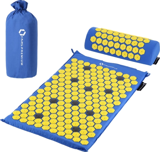 Akupresurni komplet HMS Premium AKM01 – masažna blazina in vzglavnik, modra