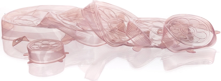 Silikonski prožčni pokrovčki CULINARIA – komplet 6 kosov, lososova