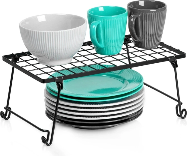 Kovinska kuhinjska polica črna 36 × 22 × 15 cm