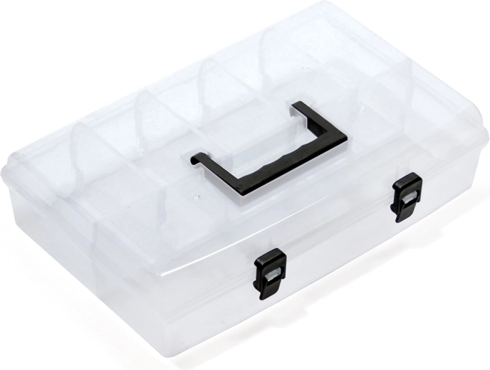 Plastični organizator s prozornim pokrovom 359 × 238 × 85 mm