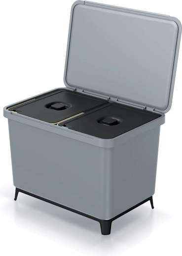 Koš za ločevanje odpadkov 2×23 l svetlo siv