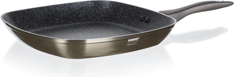 Steak ponev za žar 28 × 28 cm METALLIC PLATINUM z nelepljivo površino