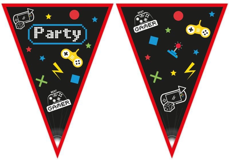 Papirnata girlanda zastavice Gamer 2,3 m