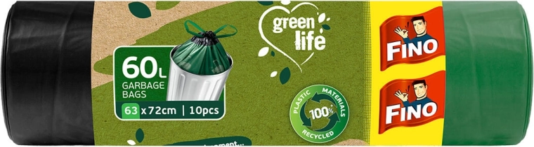 Bio zatezne vrečke za odpadke 60 l, zelene (10 kos)