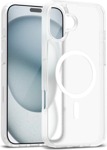 Crong Hybrid Matte Magnetic etui z MagSafe za iPhone 17, belo