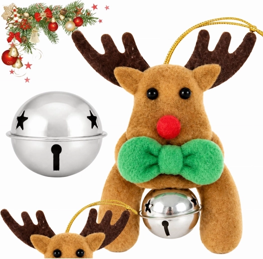 Christmas Hanging Reindeer Decoration with Bell 12 cm